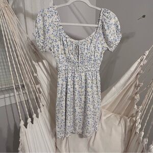 Hollister Blue and White Floral Mini Dress